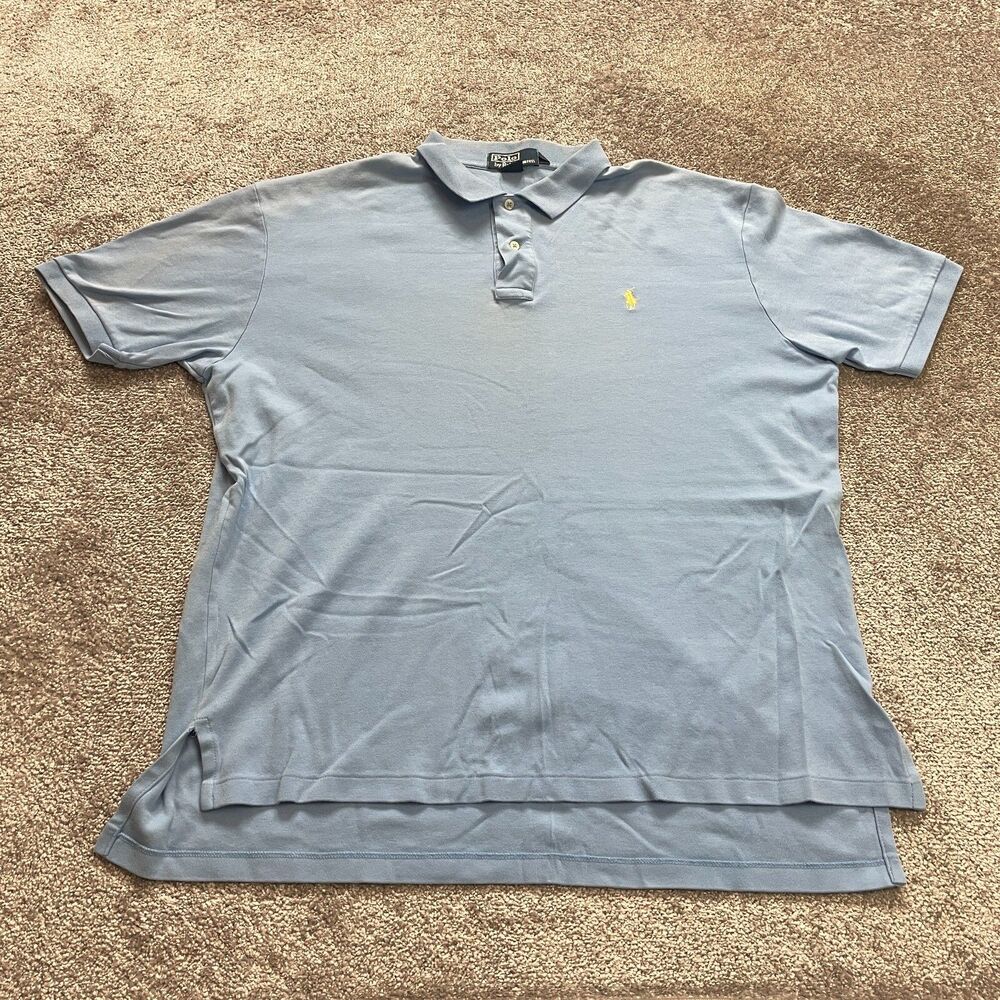 Polo Ralph Lauren Shirt Mens XL Light Blue Collared cotton Preppy Pony Logo Top